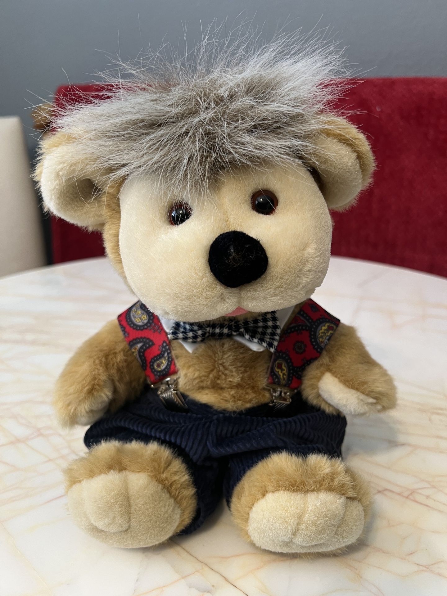 Vintage 1991 All Stuffed Up Bear “Baby Jewels” Corduroy Pants Suspenders 12”