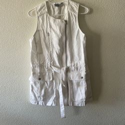 Athleta Linen “Athleisure” Vest Size S white 