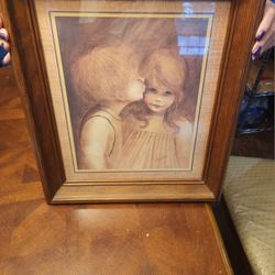 A Little Kiss Nicely Framed Print By Margaret Kane Boy Kissing Girl MCM Big Eyes