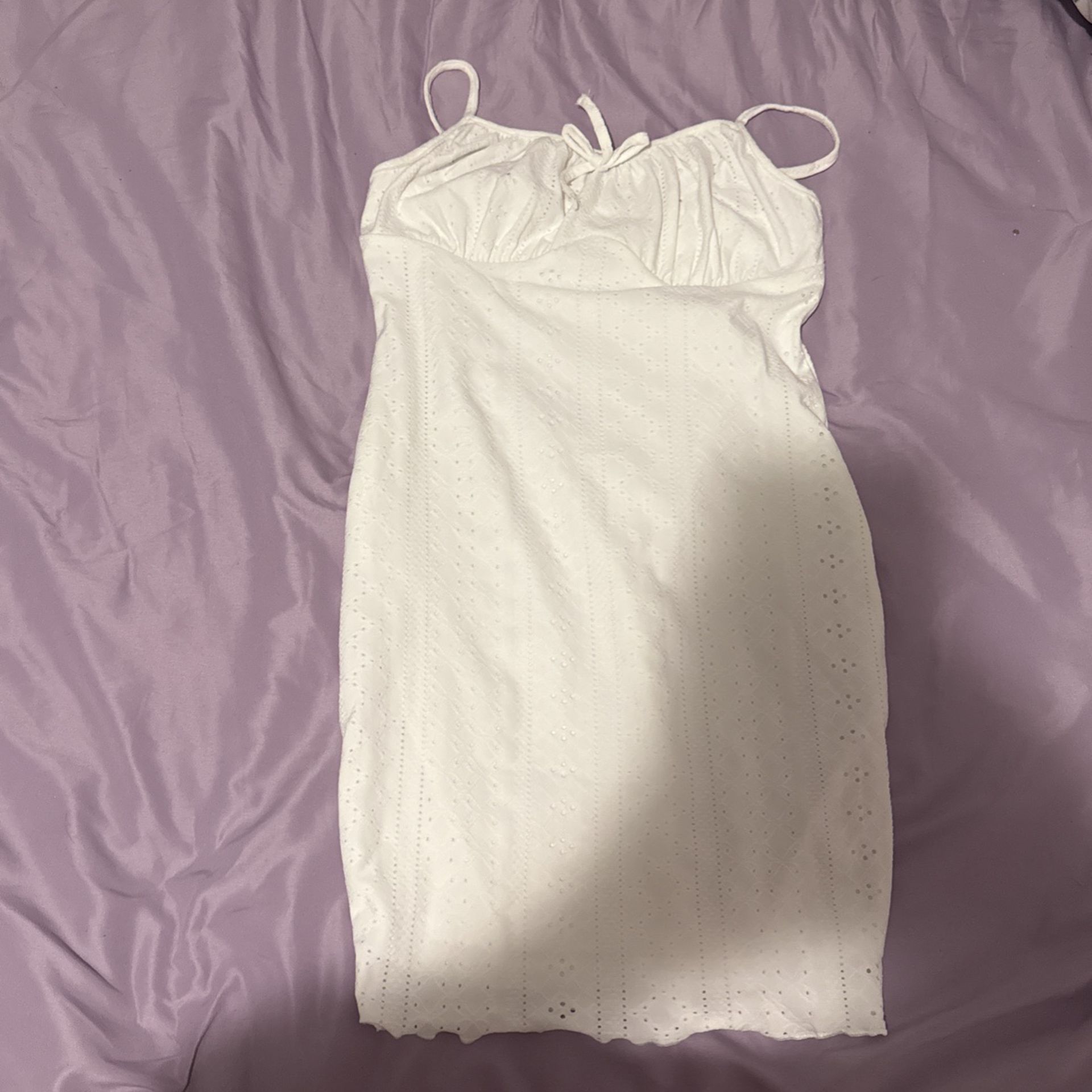 Shein white laced dress 12-13y