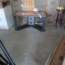 Wooden TV Stand With 2 Glass Shelves Underneath