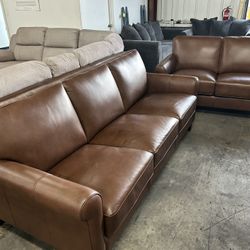 Leather Sofa And Love Seat 