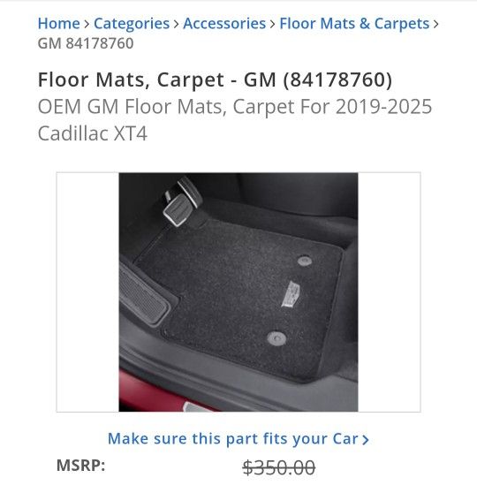 Cadillac XT4 Carpet Mats