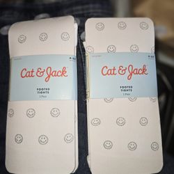 2 Pair Cat & Jack Footed Tights