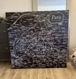 Large canvas Paris map wall decor from Living Spaces