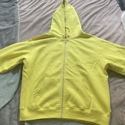 Supreme Yellow Zip Up Hoodie