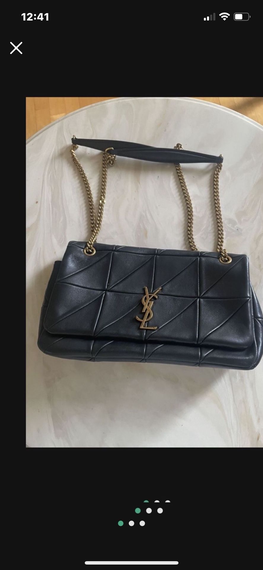Ysl Jamie Leather Medium Black Bag