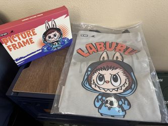 Labubu Picture Frame, Tote Bag, and Pin