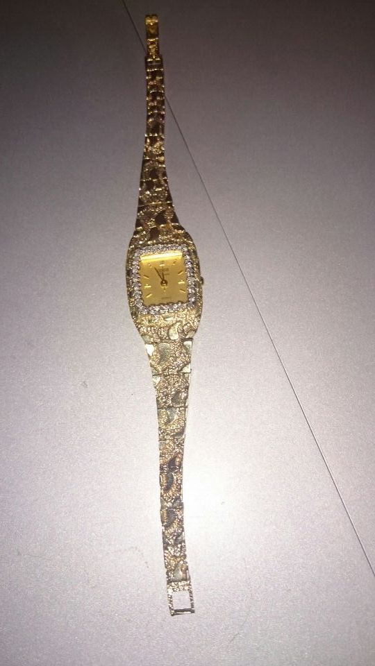 Custom Geneve Classic 10k Gold Nugget Watch