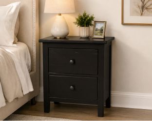 Black-Brown IKEA MALM Double Drawer Night Stand Chest! Good condition! 21x15x26in