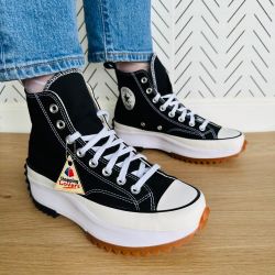 🤩Converse Run Star Hike Shoes Womens Hi Sneakers Sz 7 Black White 166800C New🤩