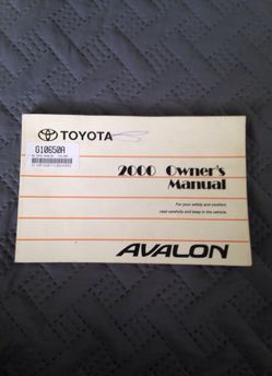 Owner's Manual Toyota Avalon 2000