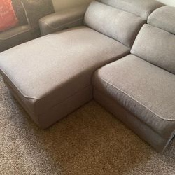 Grey Sectional Couch with Chaise Lounge - Excellent Condition - $750