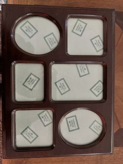 Wooden Photo Storage Box Case w/ Picture Frame Lid