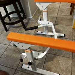 Compact Bathroom Toilet Stand Alone Safety Rails With Orange Armrests