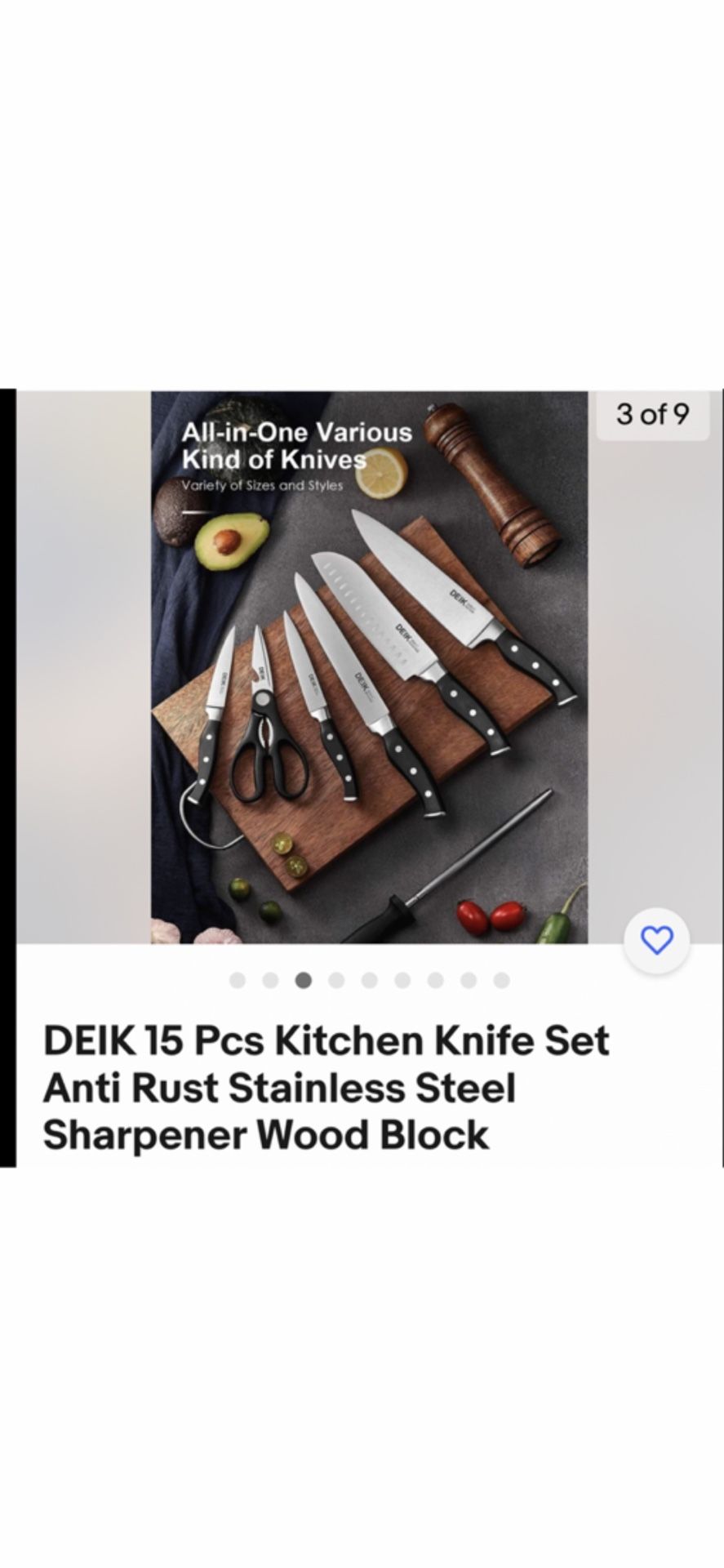 Deik Knife Sets, 15 Pieces German Stainless Steel Kitchen Knife Block Sets  for Sale in Altadena, CA - OfferUp