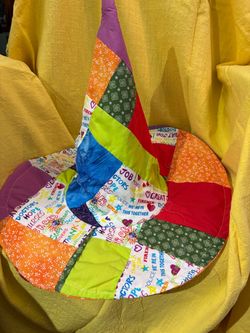 Halloween reversible patchwork witches hat