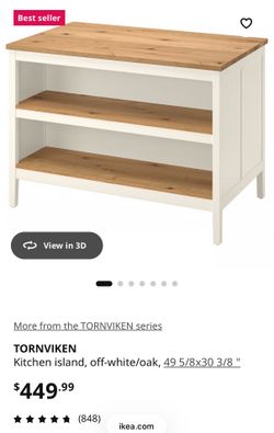 IKEA Kitchen island, off-white/oak
