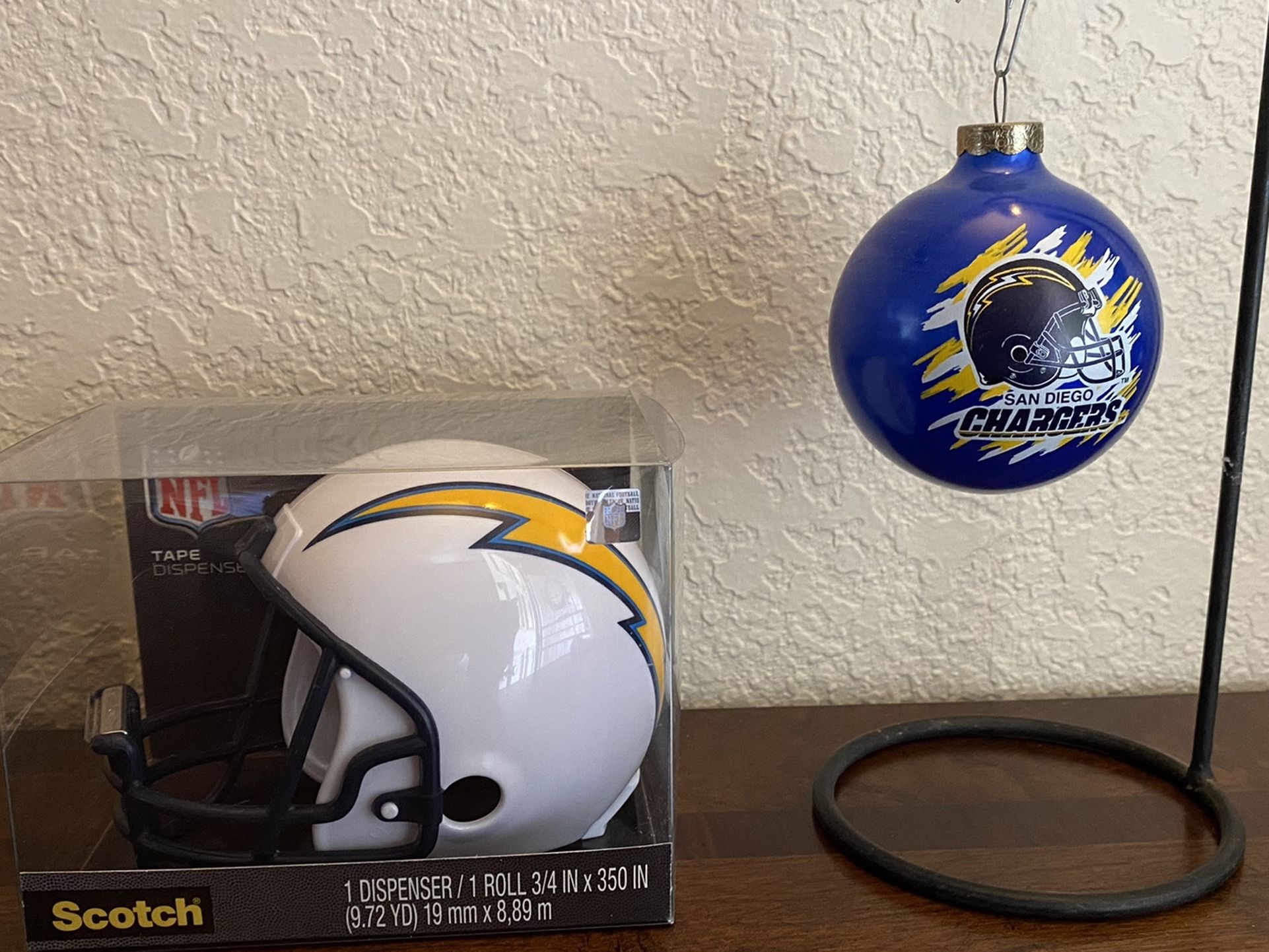 Chargers Ornament And Tape Dispenser