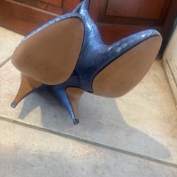  Daniela vetees Cowboy Boots  Calf High Heels Snakeskin Shoes