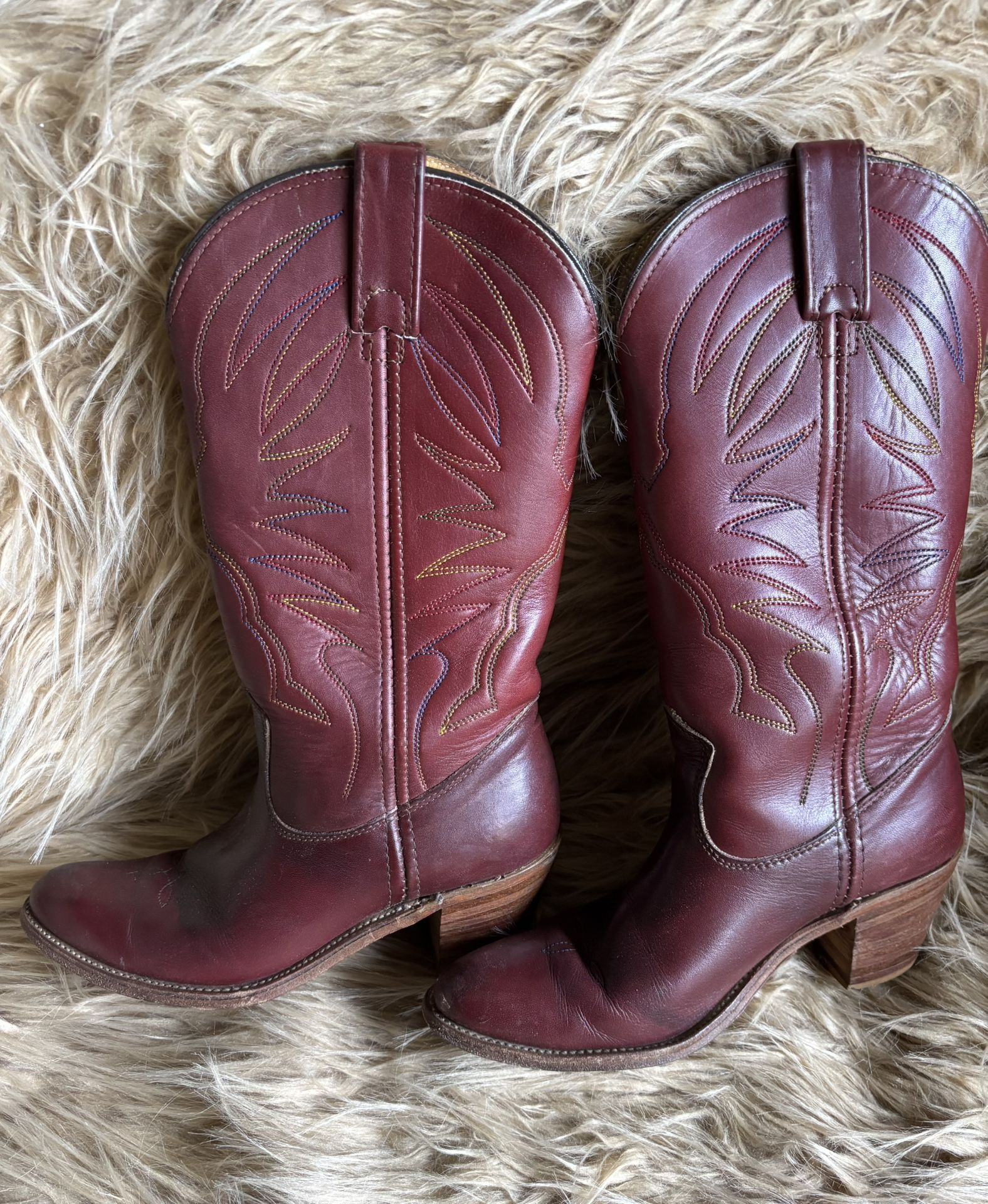 Vintage 100% Quality Leather Cowboy Boots by Double H size 7.5