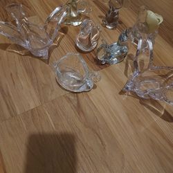Assorted Solid Glass Crystal Animal Figurines Votives Paperweights Separate Prices