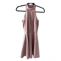 B. Darlin Blush Pink Halter Neck Party Mini Dress Size 3/4