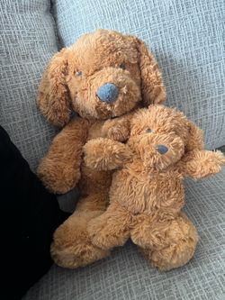 Brown Plush Dog Stuffed Animals Set of 2