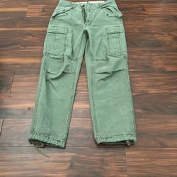 Gap 1969 Green Cargo Pants Rare Unisex Size 29 Straight Leg