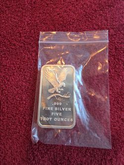 Collectible Coin Silver bar  Five Ounce