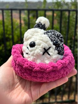 Crochet Loaf Cat inside Bed plushie 🧶 handmade yarn
