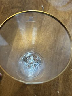 Gold Rim Glass Goblets – Set of 4 – Made in Poland – Elegant Vintage Style