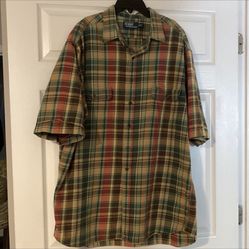 Ralph Lauren mens button-up shirt. Short sleeve. 2XLT