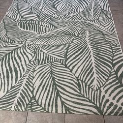 8x10 tropical leaves pattern Outdoor area rug