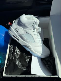 Jordan 5 white metallic size 11 new for trade for pokemon cards