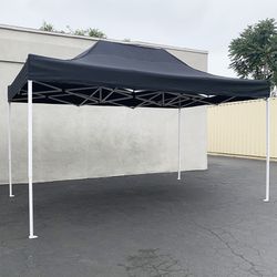 (NEW) $130 Heavy Duty 10x15 FT Outdoor Ez Pop Up Canopy Party Tent Instant Shade w/ Carry Bag (Black, Red)