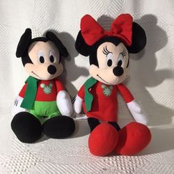 Walt Disney Chistmas  Holiday Winter Mickey And Minnie 