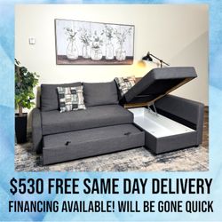 IKEA FRIHETEN Gray Sectional With Pullout And Storage Sleeper Sofa FREE DELIVERY