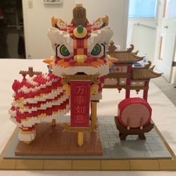 Chinese Lion Dance Building Blocks Ornaments