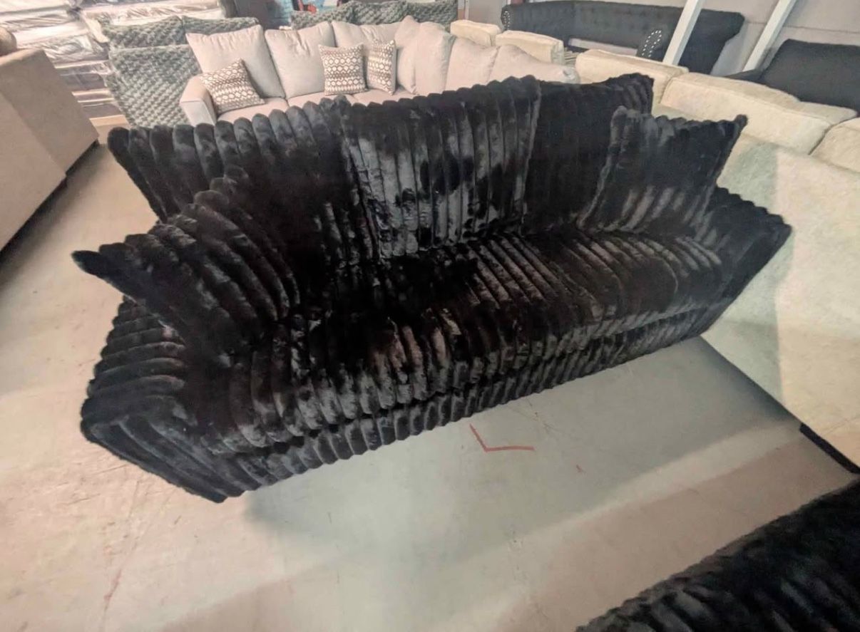🛋️ NEW!! SOFT Corduroy 2pc Sofa and Love Seat IN BOX!! 📦