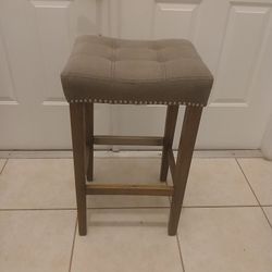 Accent Photography Stool Grey Seat Wood Legs