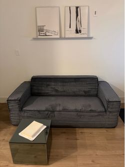 Memory Foam 3-Seater Sofa (Grey Corduroy)