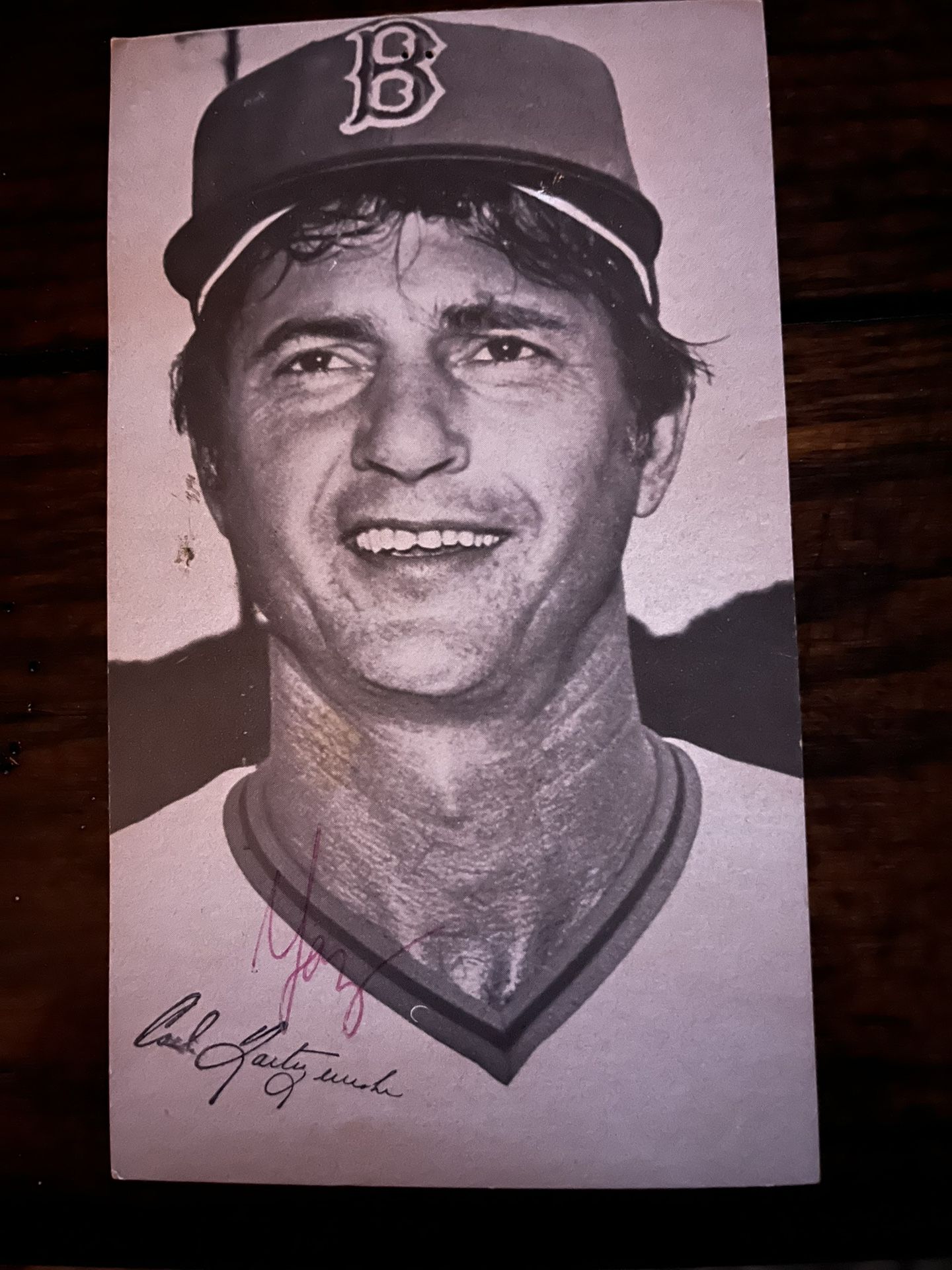 CARL YAZ YASTRZEMSKI AUTOGRAPHED SIGNED PHOTOGRAPH WITH Red “YAZ