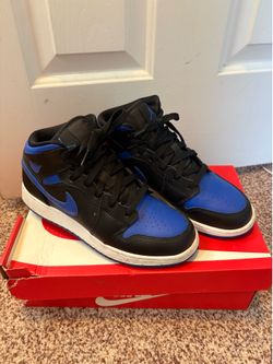 Air Jordan 1 Mid Black Royal Blue GS