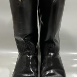 Durango 9690 Men’s Size 7.5EE Black Smooth Leather Western Cowboy Pull On Boots  