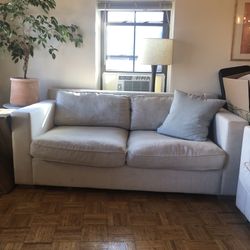 2 matching Restoration hardware linen couches 