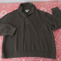 Duluth Trading Co Infantry Sweater Men's Size 4XL Army Green Wool Blend