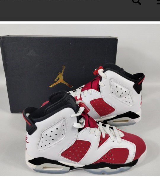 Youth Nike Air Jordan 6 Retro Carmine w/ Box  Size 5Y


