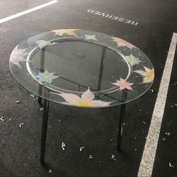 round  glass  dining  table  L 42 inch