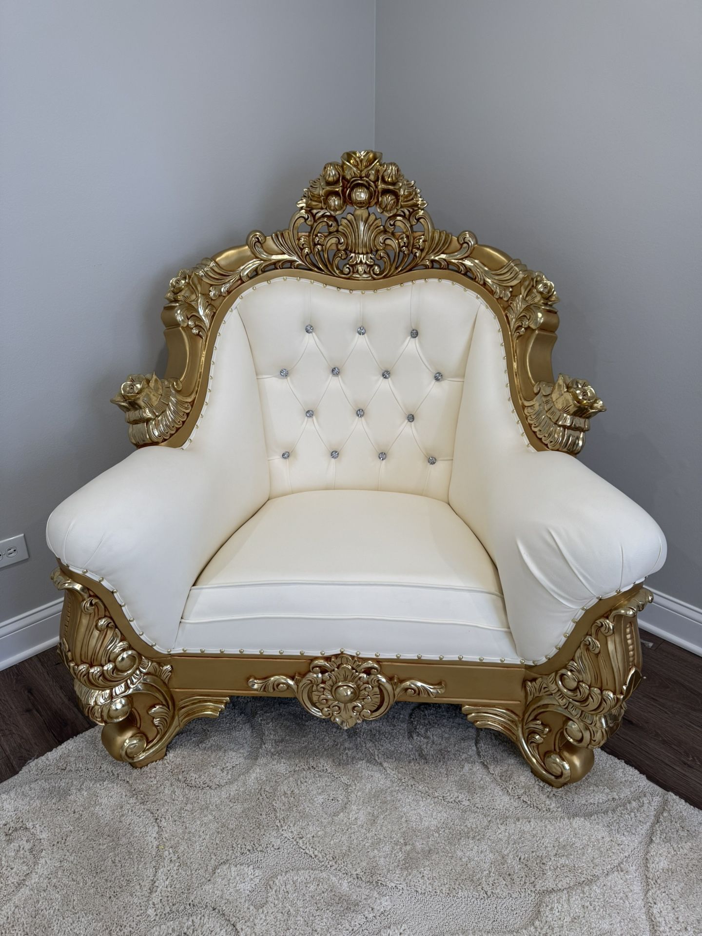 White And Gold Armchair